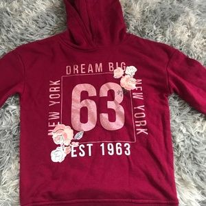 Burgundy primark pullover hoodie size 8-9